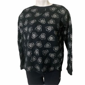 Star War- black With silver Darth Vader print